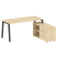 Рабочая станция с тумбой на А-образном м/к Metal System Style БА.РС-СТС-2.4 (R) 1700x1520x750 (Дуб наварра/Серый металл)
