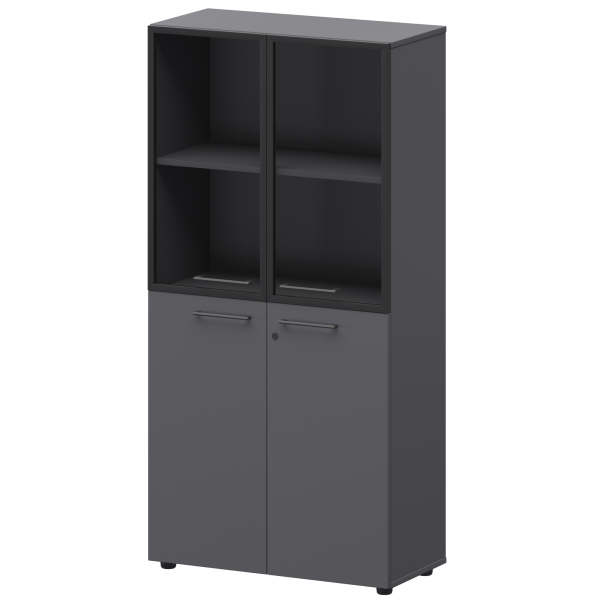 Шкаф высокий комб. Кортез СМШ48.28F.28RS 792x380x1595 (Графит)