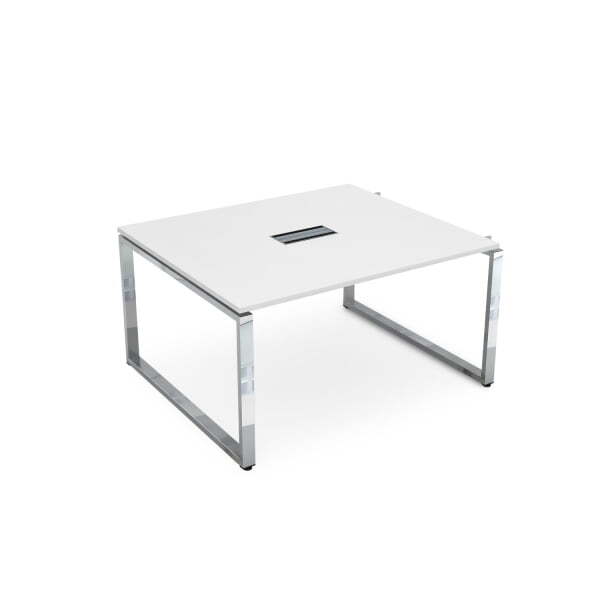 Начальный модуль Бенч-системы для переговорных столов Gloss НСПН-О.926 1200x1200x750 (Белый премиумХром)