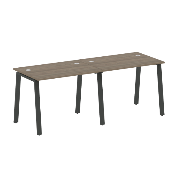 Рабочая станция на 2 рабочих места на А-образном м/к Metal System Style БА.СМ-2.1 2000x720x750 (Вяз/Антрацит металл)