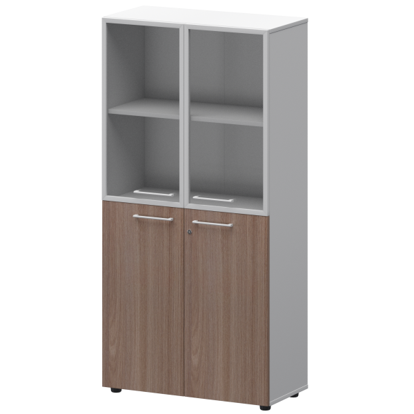 Шкаф высокий комб. Кортез СМШ48.28F.28RS(Б) 792x362x1595 (Темный шимо/Белый)