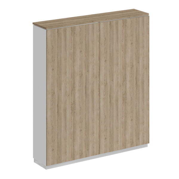 Шкаф для документов закрытый City СИ 313 1802x400x2034 (Дуб гладстоун светлый / Белый премиум / Дуб гладстоун светлый)