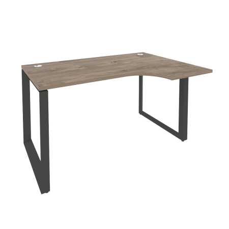 Стол эргономичный правый на О-образном м/к Onix O.MO-SA-2R 1380x980x750 (Тиквуд Темный/Черный металл)