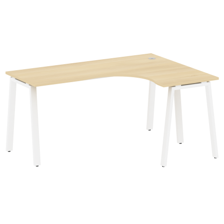 Стол криволинейный правый Metal System Style БА.СА-4 Пр 1600x1200x750 (Акация/Белый металл)