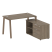 Рабочая станция с тумбой на А-образном м/к Metal System Style БА.РС-СТС-2.2 (R) 1300x1520x750 (Дуб наварра/Серый металл)