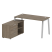 Рабочая станция с тумбой на А-образном м/к Metal System Style БА.РС-СТС-2.3 (L) 1500x1520x750 (Дуб наварра/Серый металл)