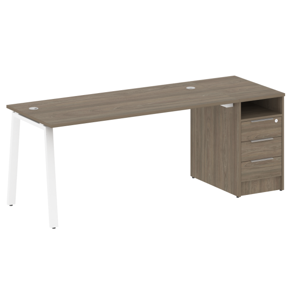 Рабочая станция Metal System Style БА.РС-СТП-1.4 2012x720x750 (Вяз/Белый металл)