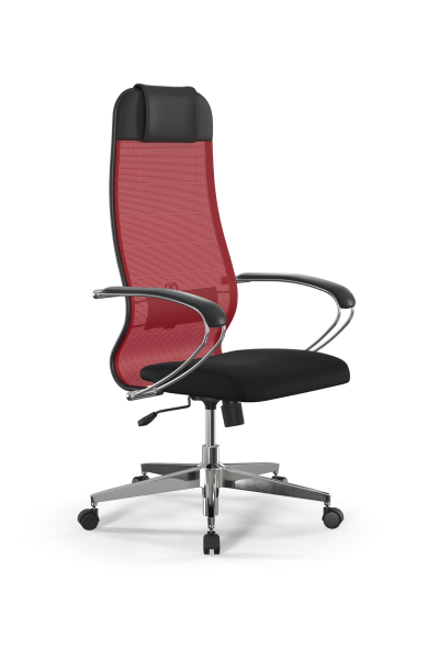 Кресло для руководителя Метта Sit 10 B1-111K - X2+UMF(X1) /Ub00/Wh00/K1cL(M09.B22.G18.W02) (Красный | Черный)