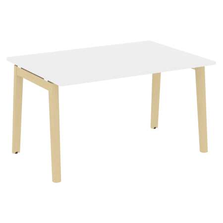 Стол переговорный на деревянных опорах Onix Wood OW.PRG-1.3 1380x980x750 (Белый Бриллиант/Дуб Светлый)