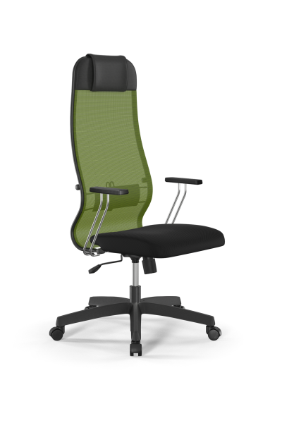Кресло для руководителя Метта Sit 10 B1-111T - X2+UMF(X1) /Ub00/Wh00/T1bp-c(M09.B02.G15.W01) (Зеленый | Черный)