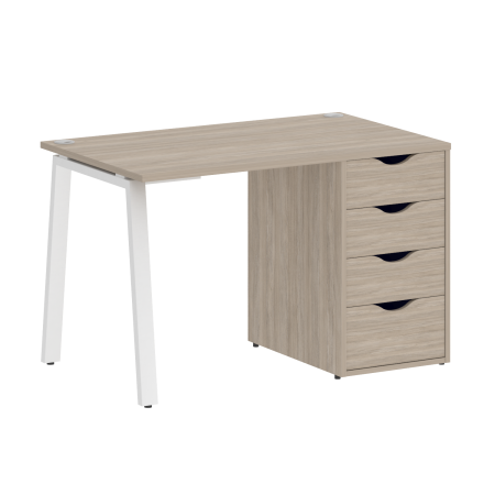 Стол письменный VR.SP-3-118.4.A 1180x720x750 (Дуб Аттик/Белый Металл)