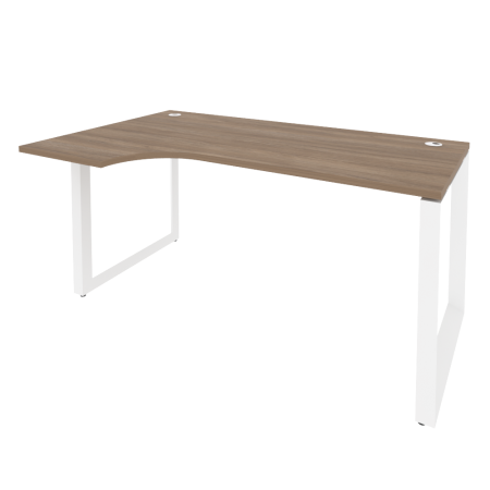 Стол эргономичный левый на О-образном м/к Onix O.MO-SA-1L 1580x980x750 (Дуб Аризона/Белый Металл)
