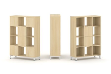 Набор стеллажа 1 сторонний, 4 яруса SN.NS-431 (1121х400х1615) (Акация Лорка/Металл Белый)