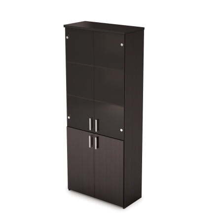 2Ш.005.3 Шкаф для документов высокий со стеклом 790x370x1960 (Венге)