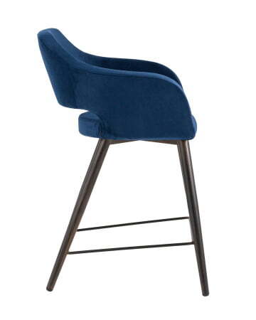 Стул полубарный Саймон велюр тёмно-синий (Стул полубарный Саймон темно-синий)