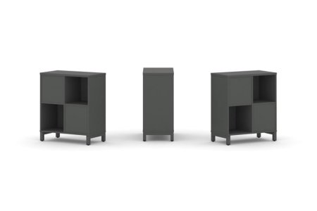 Набор стеллажа 2-х сторонний, 2 яруса SN.NSD-221 (754х400х881) (Антрацит/Металл Антрацит)