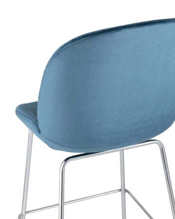 Стул барный Beetle со спинкой маренго хромированные ножки (Стул барный Турин маренго)