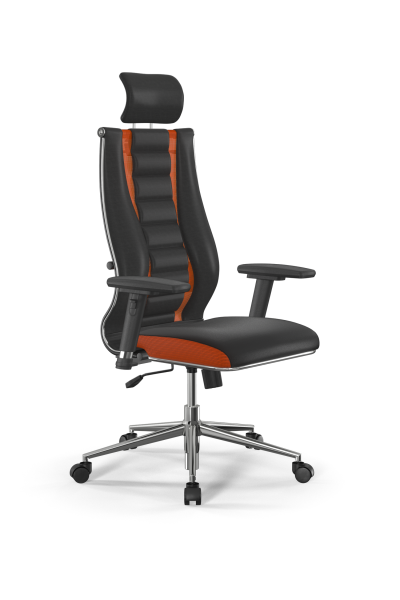 Кресло для руководителя Метта Sit 10 B2-160D - X2+Extra /Km39/Wm12/D03P/H3mL-2D(M09.B23.G18.W01) (Черный | Оранжевый)