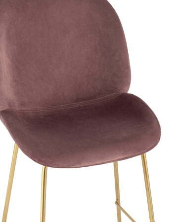 Стул полубарный Beetle со спинкой темно-розовый (Стул полубарный Турин пудровый)