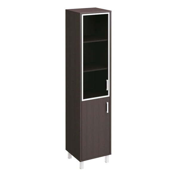 Шкаф для документов левый двери секло в раме + ДСП Борн B 431-813 480x450x2074 (Венге)