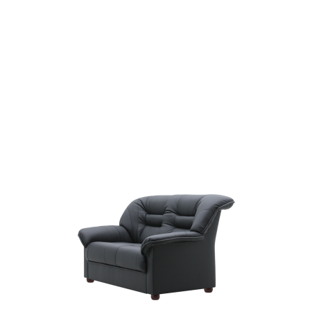 Диван офисный Премьер (V-100) 2-х местный с подлокотниками (Черный)