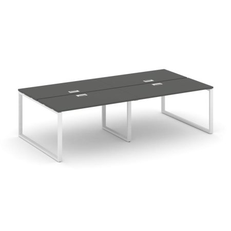 Рабочая станция 2-х сторонняя SN-6O.DRS-042 (2360х1432х750) (Антрацит/Металл Белый)