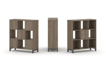 Набор стеллажа 1 сторонний, 3 яруса SN.NS-331 (1121х400х1248) (Вяз Благородный/Металл Антрацит)