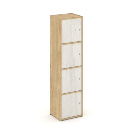 Стеллаж Locker Plus LK.K-004 408x350x1593 (Тиквуд Светлый | Дуб Наварра)