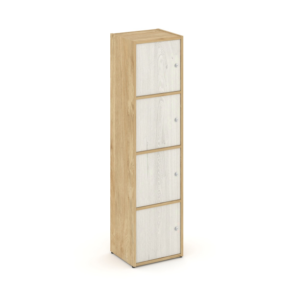 Стеллаж Locker Plus LK.K-004 408x350x1593 (Тиквуд Светлый | Дуб Наварра)