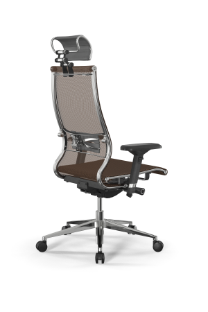 Кресло для руководителя Метта Samurai L2-5D - TS /Kc00/Nc00/D04P/H2cL-3D(M26.B32.G25.W03) (Светло-коричневый | Серый)