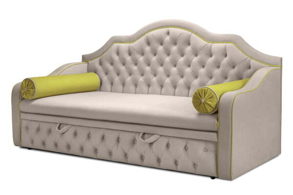 Диван 3-местный раскладной Infiniti  (2240x1000x1200) Бежевый | Оливковый (Бежевый)