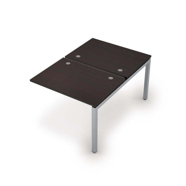 6МБК.5277 Бенч-система на 2 рабочих места, конечный модуль (1000x1435x750) (Венге/Алюминий матовый)