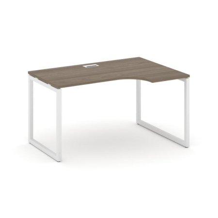 Стол рабочий эргономичный SN-4O.SPA-021(R) (1380х800/980х750) (Вяз Благородный/Металл Белый)