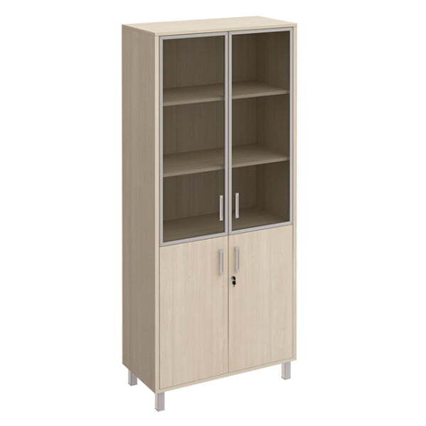 Шкаф для документов двери стекло в рамке + ДСП с замком Борн B 430-822-1 900x450x2074 (Дуб шамони)