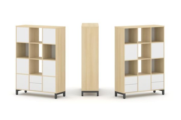 Набор стеллажа 2-х сторонний, 4 яруса SN.NSD-431 (1121х400х1615) (Акация Лорка/Белый/Металл Антрацит)