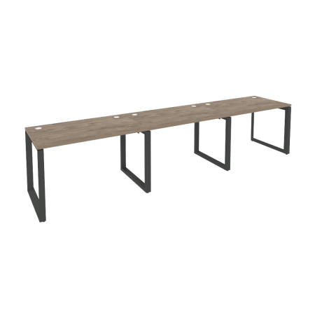 Рабочая станция на О-образном м/к Onix O.MO-RS-3.2.7 3540x720x750 (Тиквуд Темный/Черный металл)