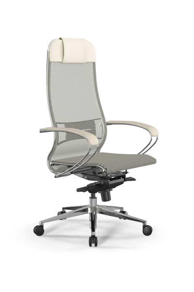 Кресло для руководителя Метта Samurai L1-1K - TS /Uc00/Nc00/K2cL(M06.B32.G11.W03) (Молочный)