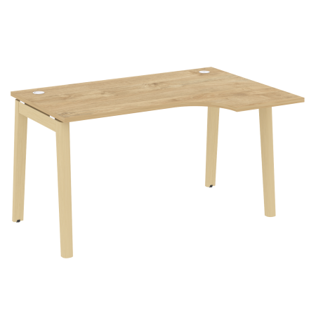 Стол эргономичный правый на деревянных опорах Onix Wood OW.SA-2R 1380x980x750 (Тиквуд Светлый/Дуб Светлый)
