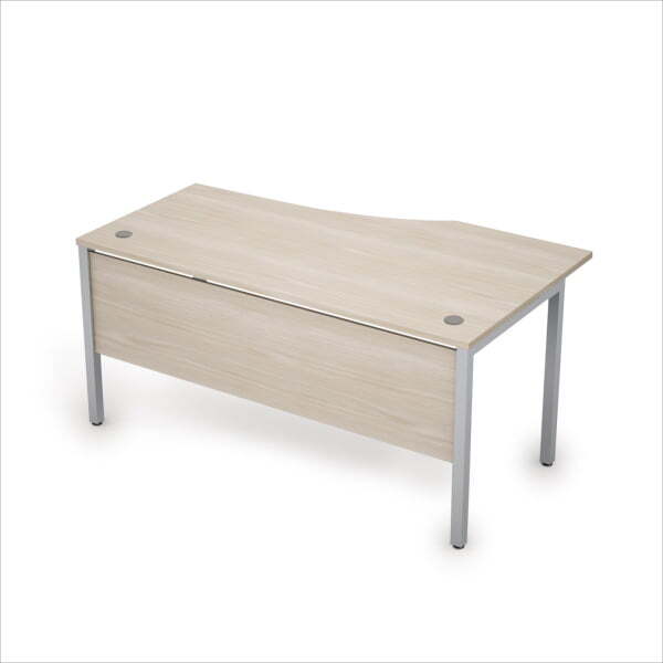 6МД.020  Стол криволинейн.лев. (1600x900x750) (Шамони светлый/Алюминий матовый)