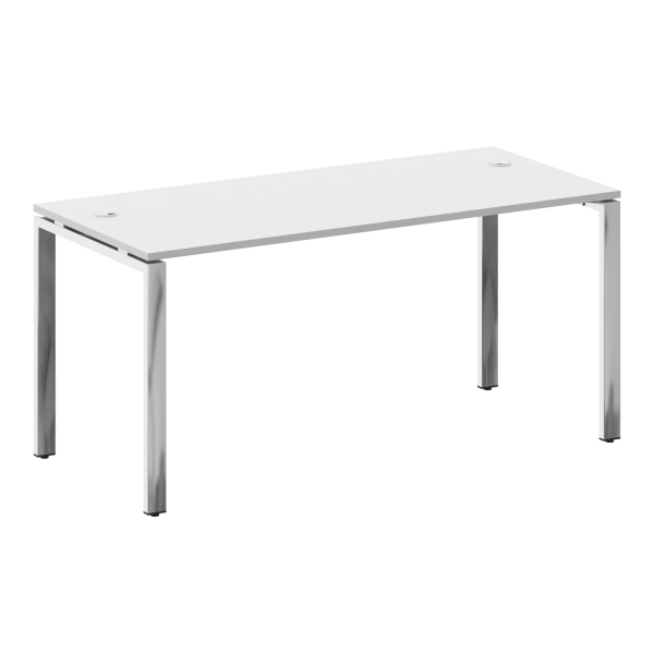 Стол рабочий руководителя на П-обр. м/к БП.СРР-4.7 1600x720x750 (Белый/Нерж. Сталь)