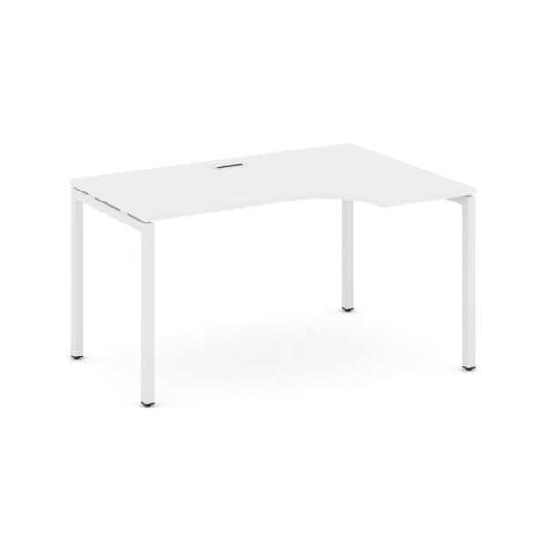 Стол рабочий эргономичный SN-4P.SPA-001(R) (1380х600/980х750) (Белый/Металл Белый)