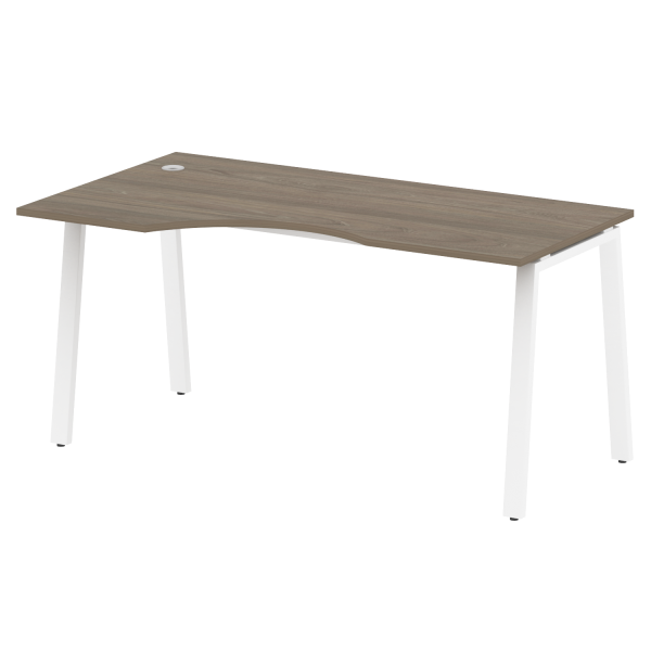Стол криволинейный левый Metal System Style БА.СА-1 Л 1600x900x750 (Вяз/Белый металл)