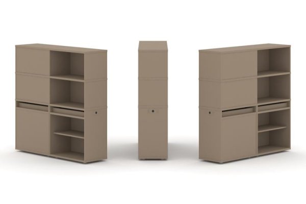 Тумба двойная + высокая надставка ES.NB.2V-16 (1500х410х1520) (Латте)