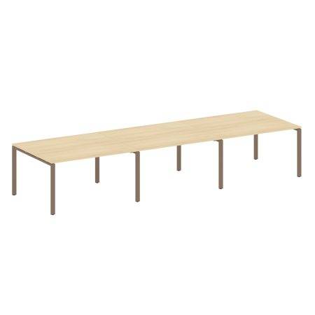Переговорный стол 3 столешницы Metal System Style БП.ПРГ-3.3 4200x1235x750 (Акация/Мокко металл)