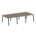 Рабочая станция на 6 рабочих места на А-образном м/к Metal System Style БА.СМ-6.1 3000x1475x750 (Дуб наварра/Серый металл)