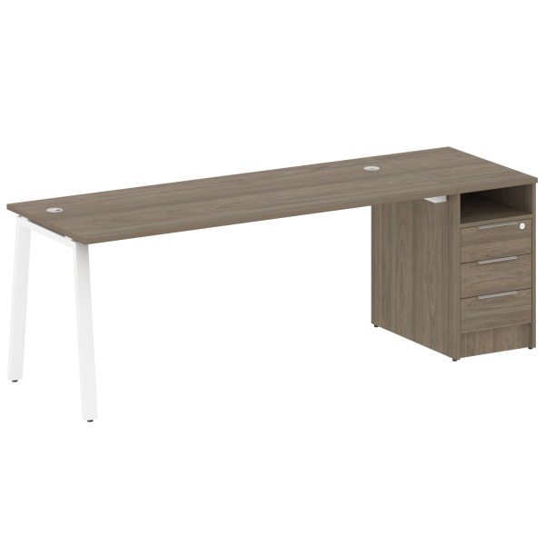 Рабочая станция Metal System Style БА.РС-СТП-1.5 2212x720x750 (Вяз/Белый металл)