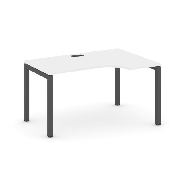 Стол рабочий эргономичный SN-5P.SPA-021(R) (1380х800/980х750) (Белый/Металл Антрацит)