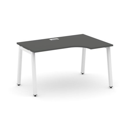 Стол рабочий эргономичный SN-5A.SPA-012(R) (1580х700/980х750) (Антрацит/Металл Белый)
