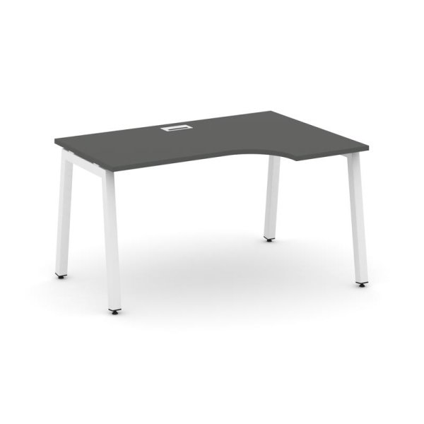 Стол рабочий эргономичный SN-5A.SPA-001(R) (1380х600/980х750) (Антрацит/Металл Белый)