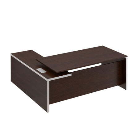 Стол руководителя с брифинг приставкой боковой правой Reventon МЕ 139 2000x1800x760 (Венге темный)